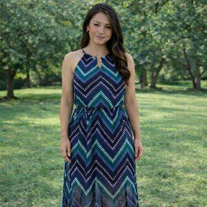Maurice’s chevron print maxi dress small